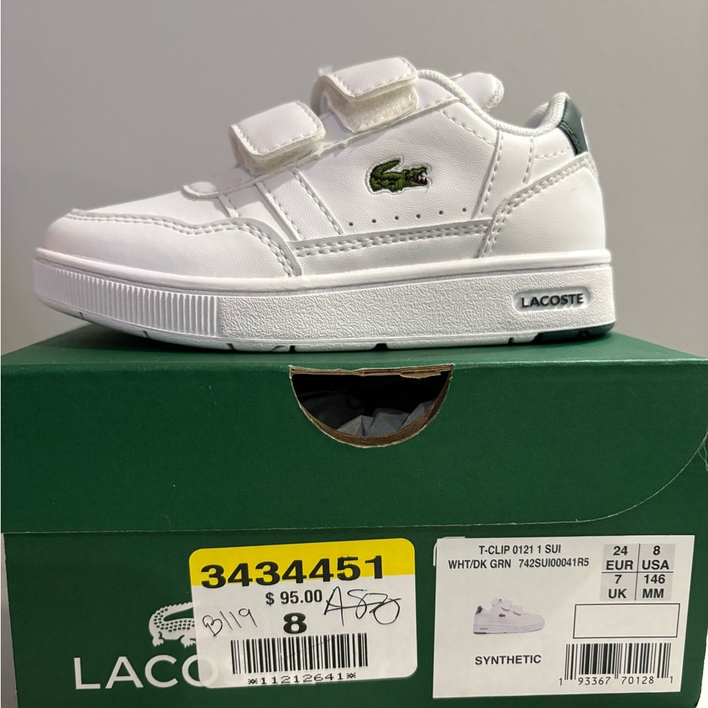 Lacoste Toddlers' White Sneakers with Green Logo